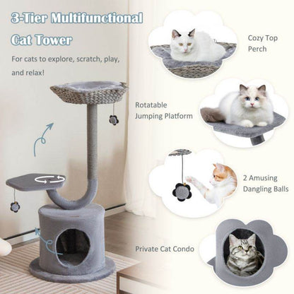 Purrfect Pet Kingdom Cat Tower for Large Cats - Cozy & Sturdy Purrfect Pet Kingdom