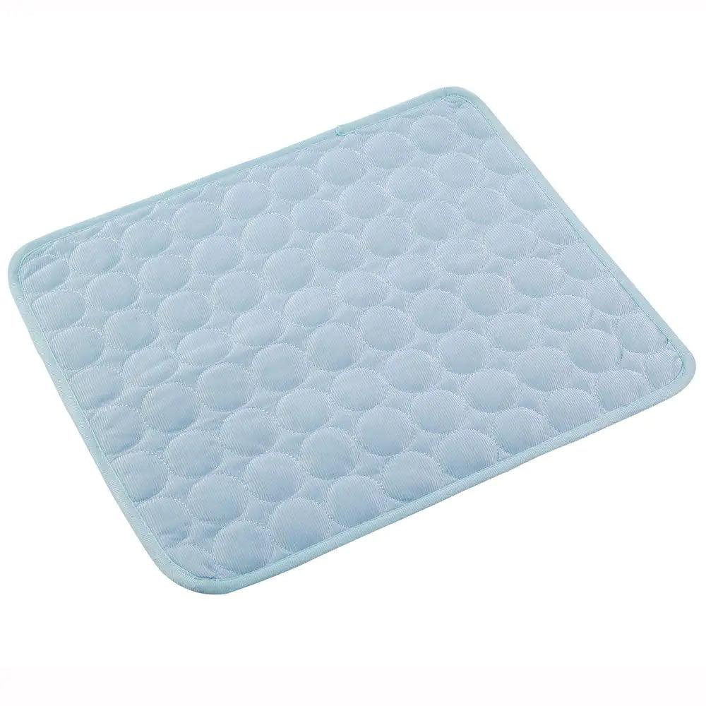 MANDOTOS breathable pet cooling bed in light blue for comfortable pet lounging and relaxation