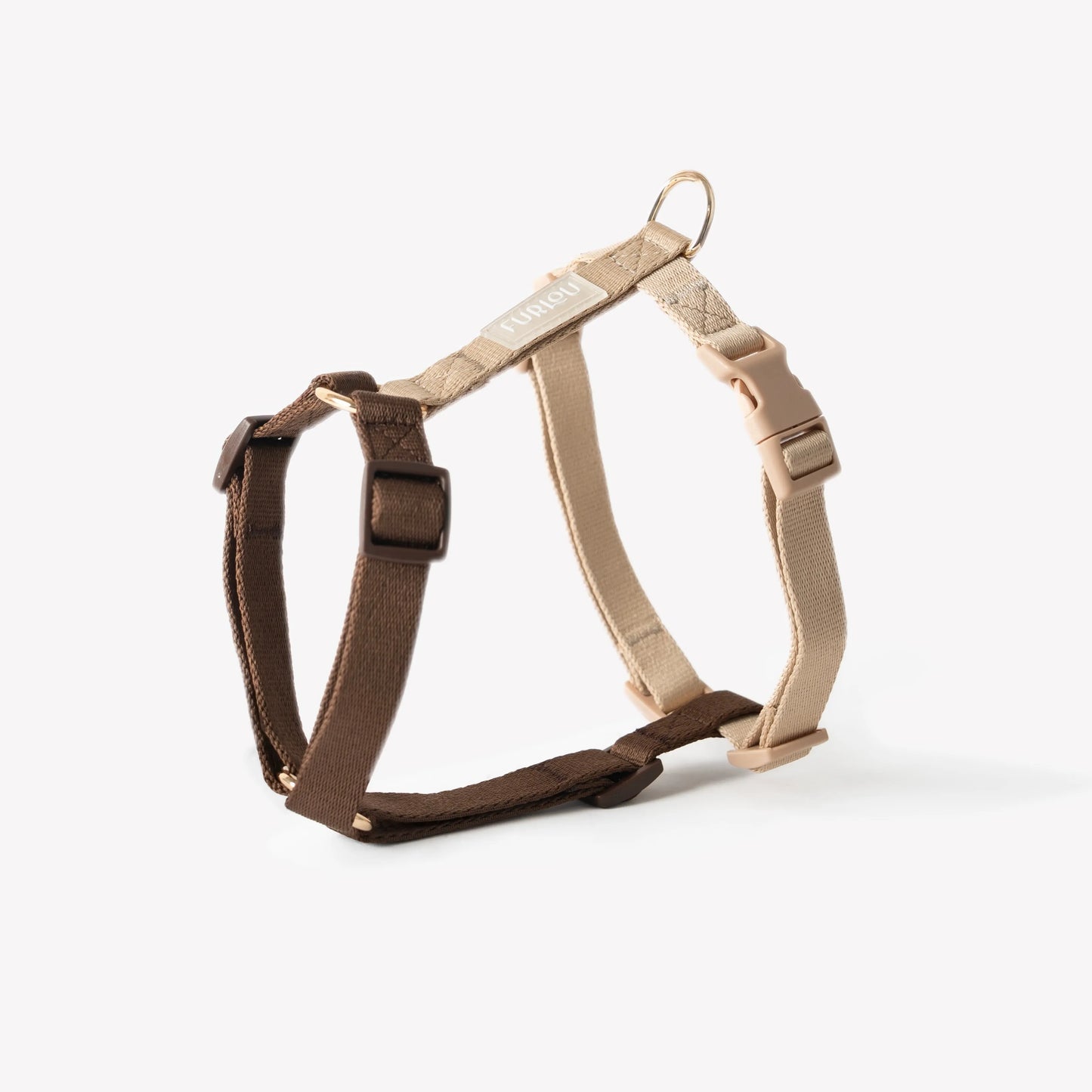 Brown and tan dog harness from Purrfect Pet Kingdom, available in extra small, small, and medium sizes.