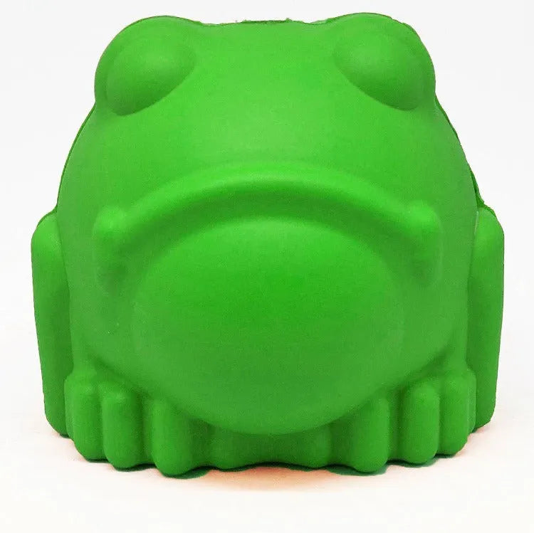 Bull Frog Dog Chew Toy & Treat Dispenser by SodaPup, green color, ideal for dogs, available for $7.99.