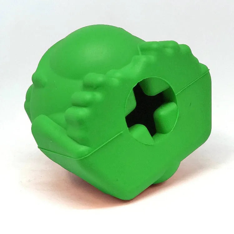 Bull Frog Dog Chew Toy & Treat Dispenser by SodaPup, green color, perfect for dogs, variant priced at $7.99.