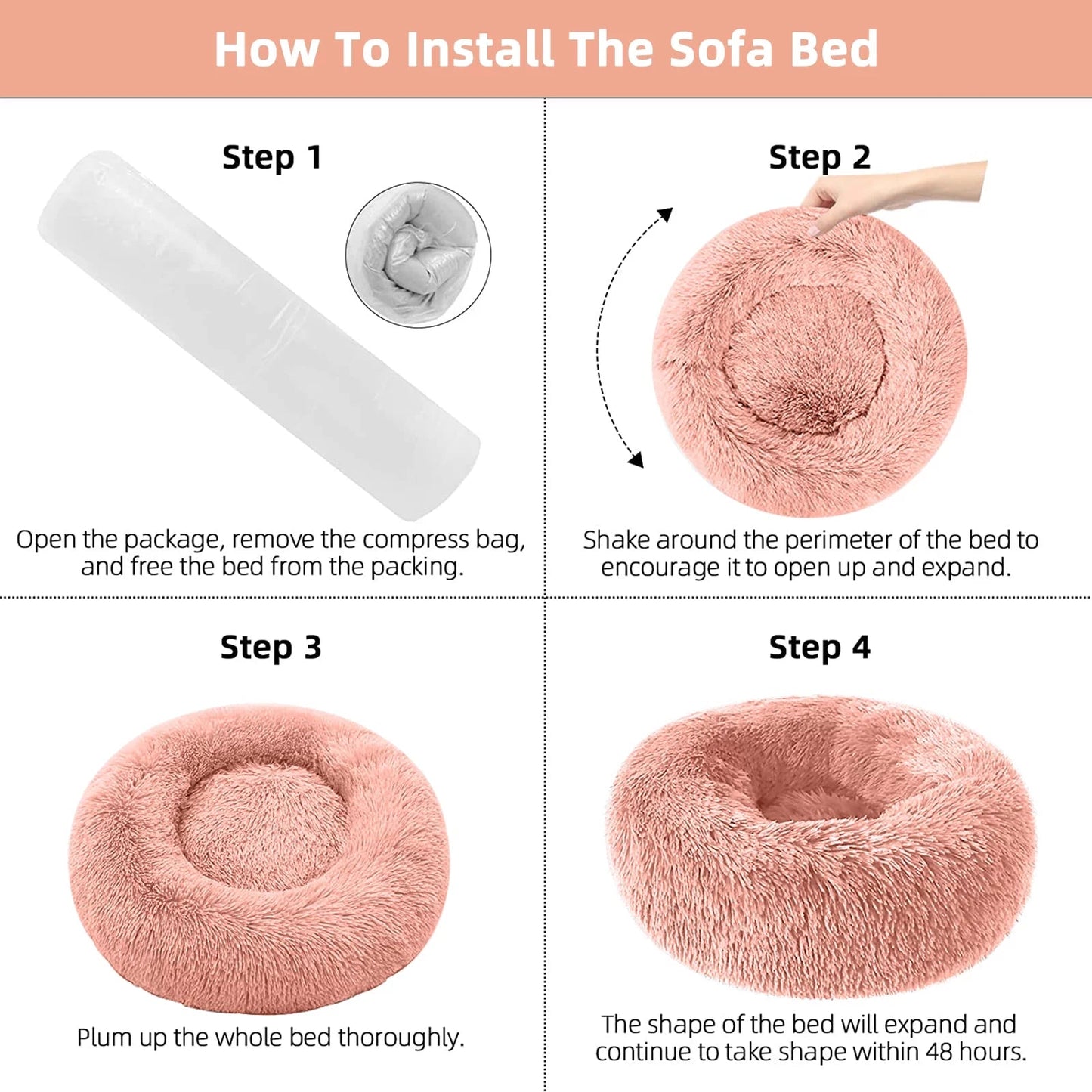 Round Calming Pet Bed - MJ's Pet Closet