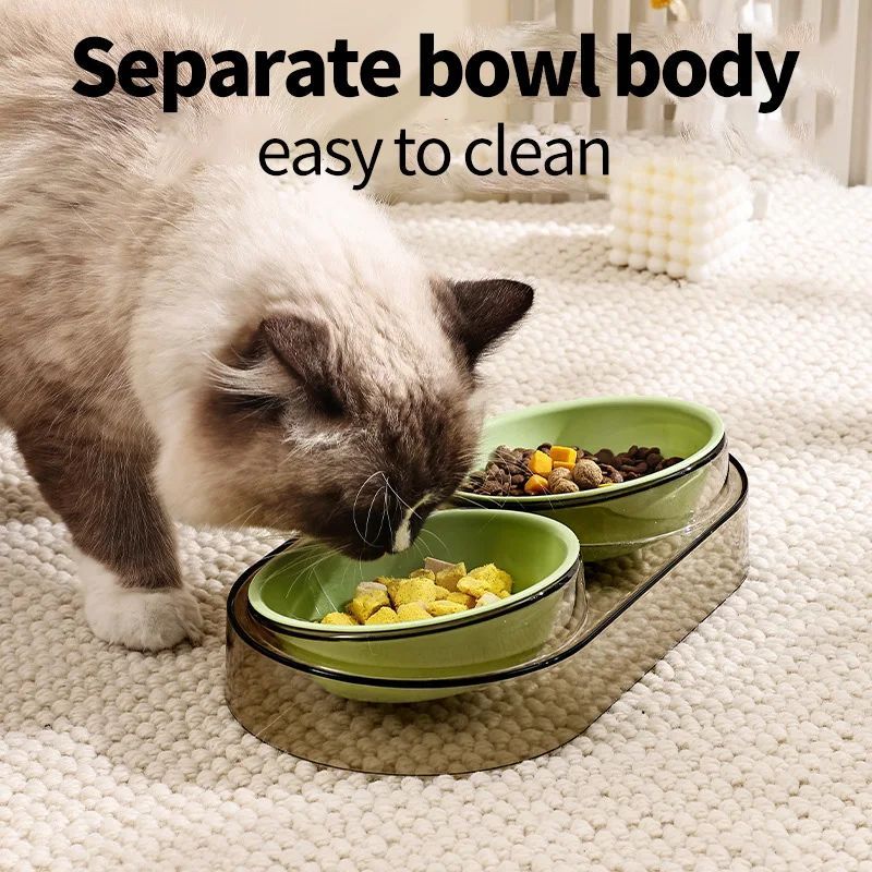 Transparent Cat Food Bowl Pet Bowl Dog Bowl Drinking Eating