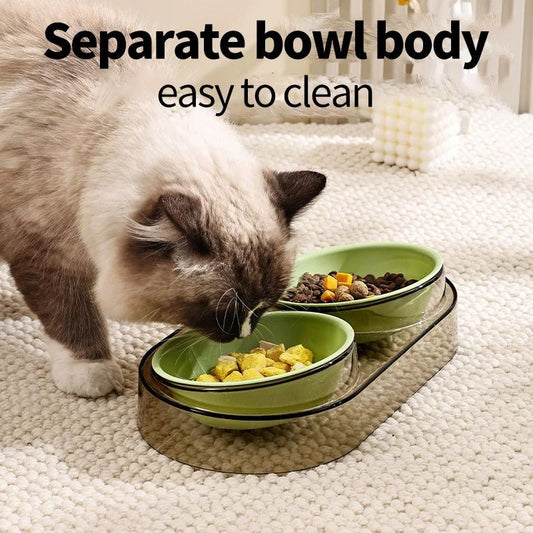 Transparent Cat Food Bowl Pet Bowl Dog Bowl Drinking Eating