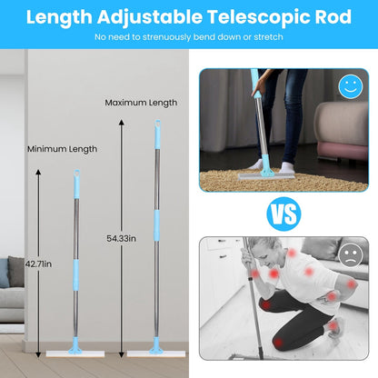 Pet Hair Removal Rake With 54.33in Adjustable Telescopic Rod