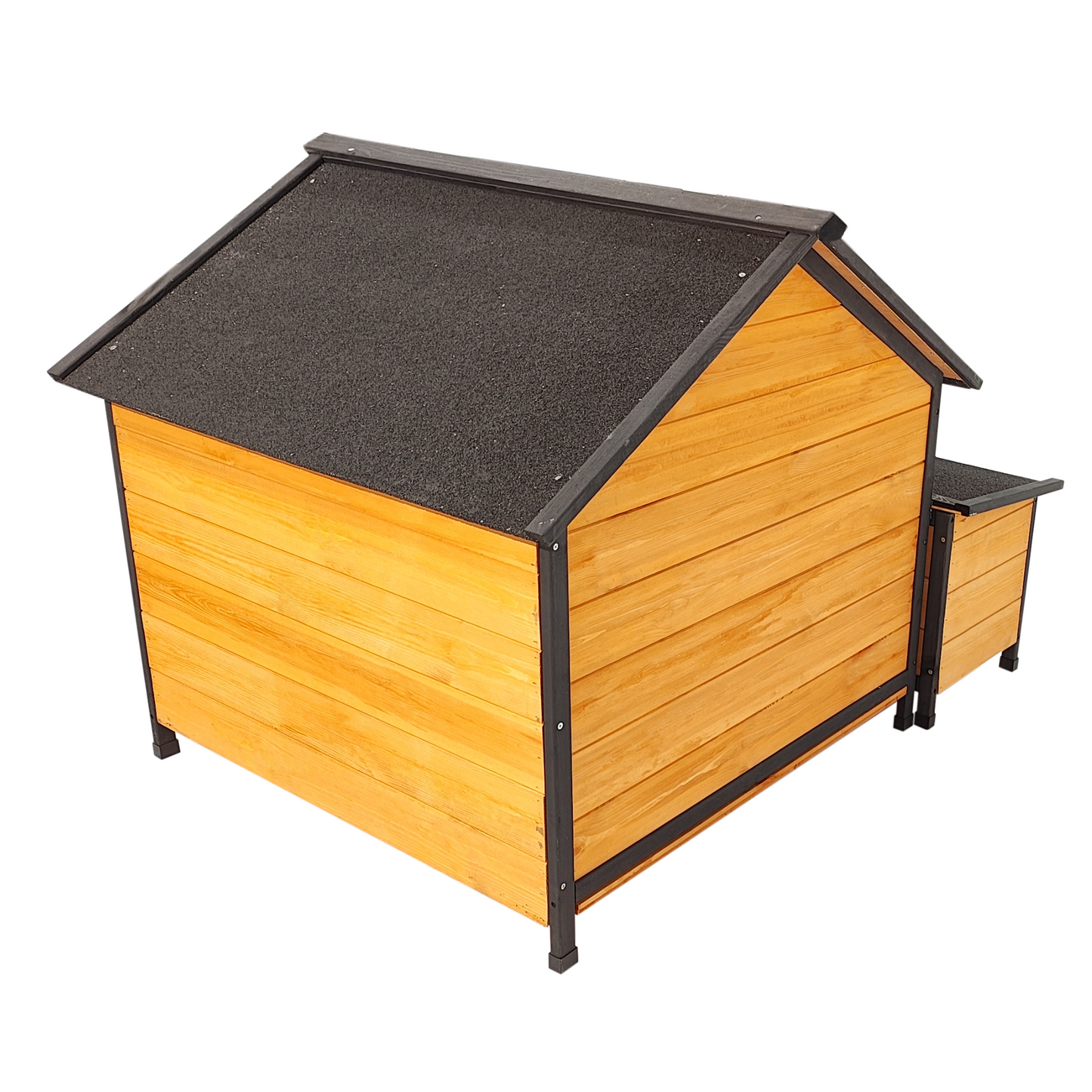 XPT088 Wearable and Strong Wooden Dog House with Metal Bowls