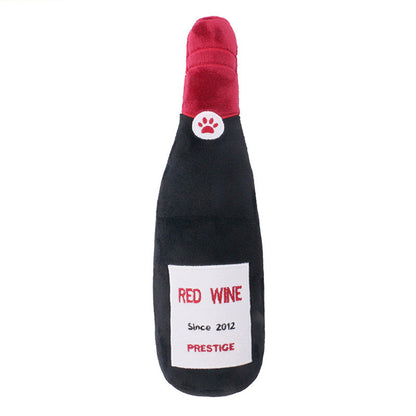 Pet Cats And Dogs Vocal Toys Plush Wine Bottle Chewing Teeth