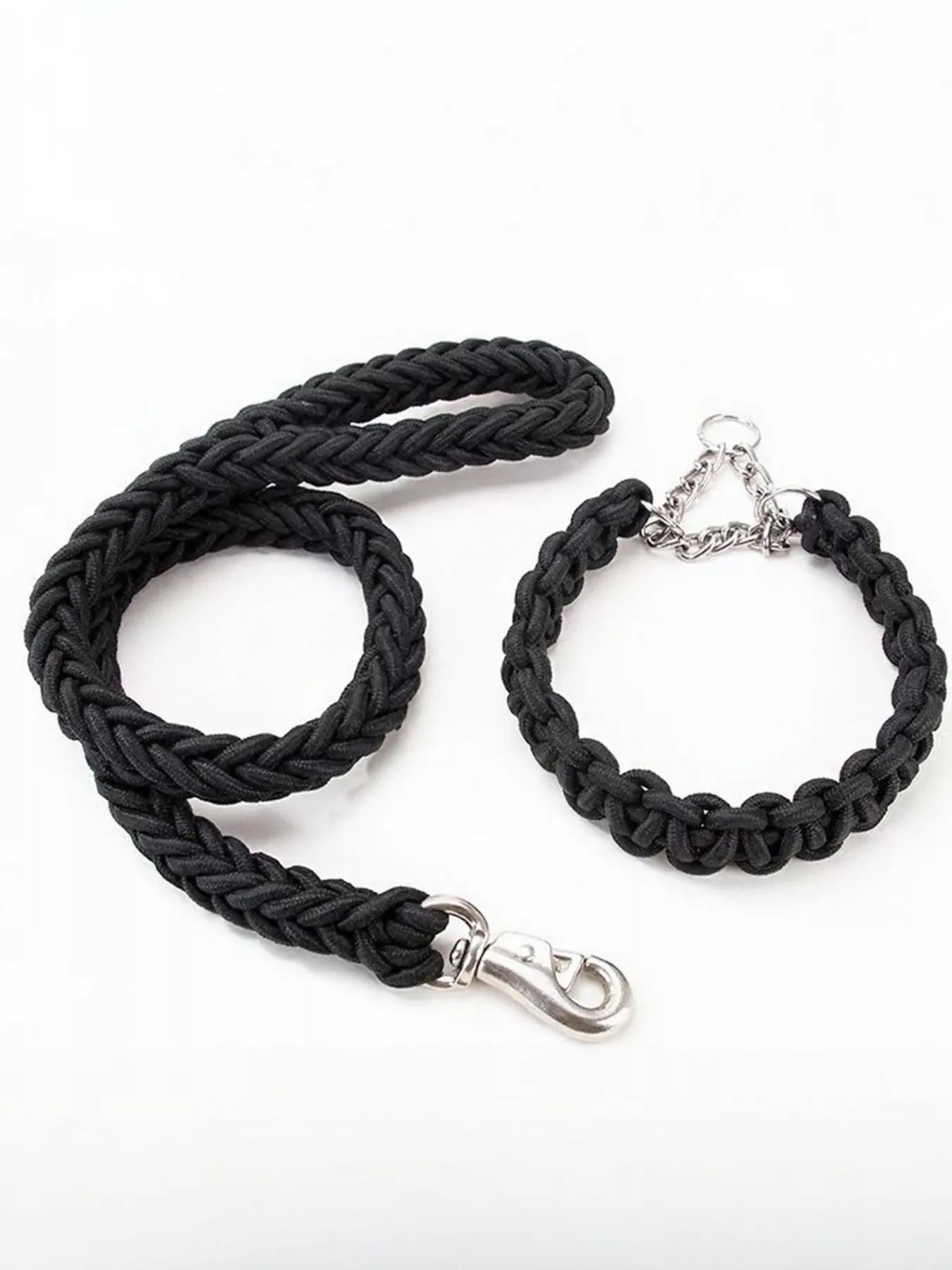2 Piece Braided Rope Pet Leash with Metal Clasp