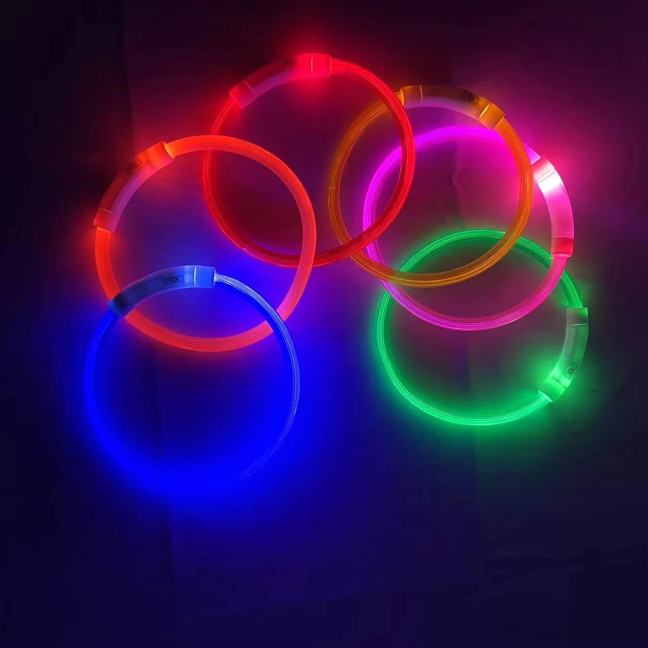 Night walk dog USB charging Light dog collar Led night light battery dog loss prevention puppy cat collar