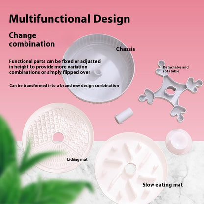 Pet Food Basin Rotating Game Board Anti-choke Silica Gel Pad