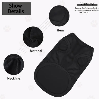 Red Heart Paw Prints Black Pet Tee