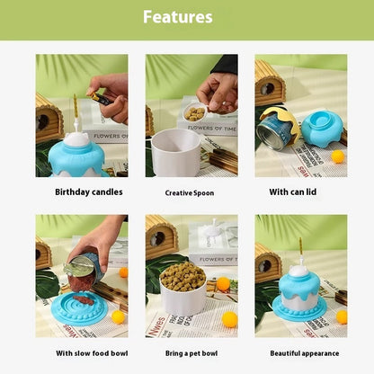Cake-Shaped Slow Feeder Cat Bowl: Fun Mental Stim Mealtime