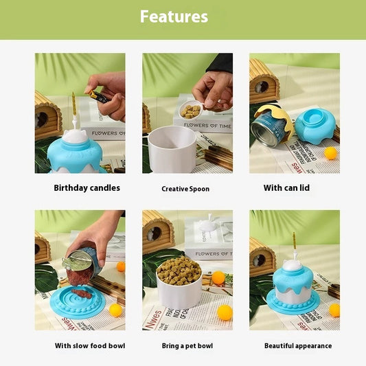 Cake-Shaped Slow Feeder Cat Bowl: Fun Mental Stim Mealtime