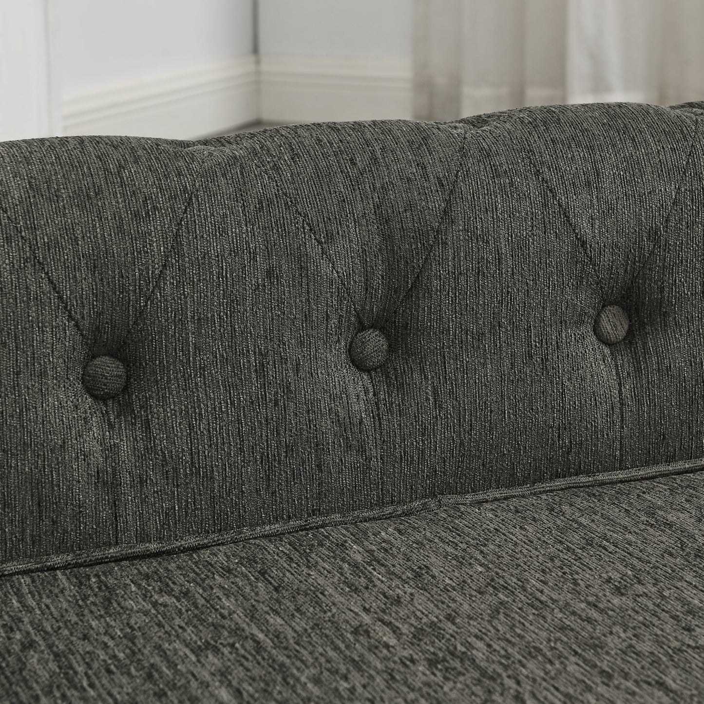 Modern Style Elegant Rectangle Pet Bed for Small and Medium Dogs, Durable Elevated Dog Sofa, Dark Grey Foam