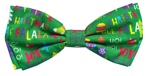 Merry & Bright Festive Holiday Pet Bow Tie - 3 Sizes