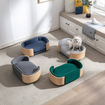 Scandinavian style Elevated Dog Bed Pet Sofa With Solid Wood