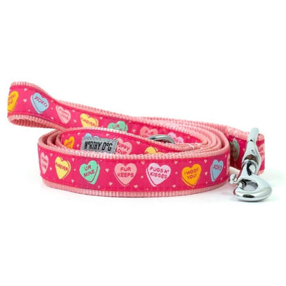 Puppy Love Hearts Pink Dog Leash - 2 Sizes