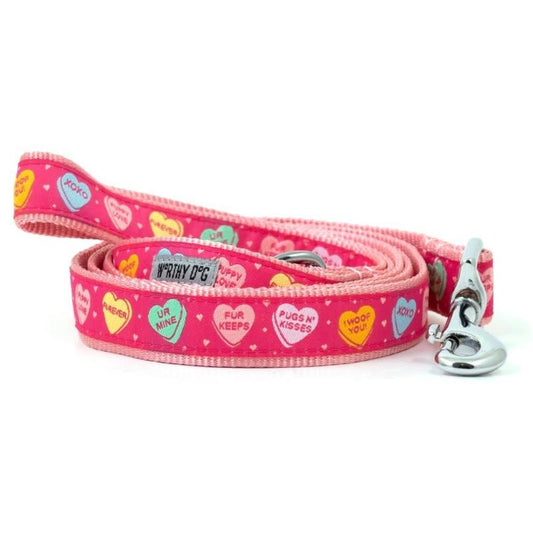 Puppy Love Hearts Pink Dog Leash - 2 Sizes
