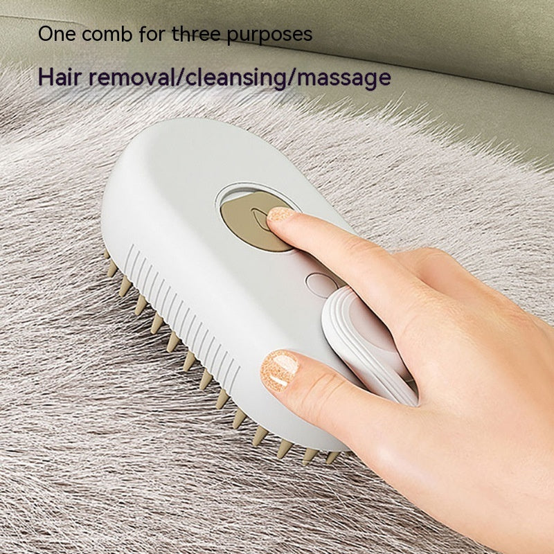 3-in-1 Electric Steamy Pet Brush for Grooming and Massage