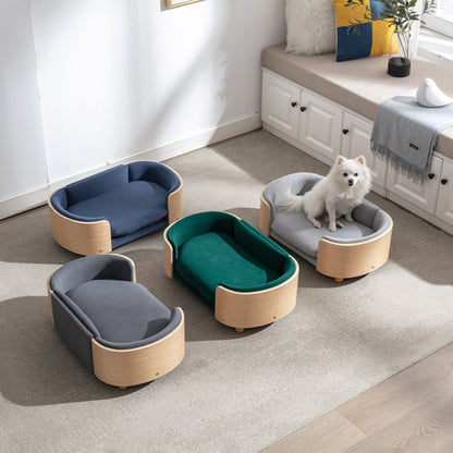 Scandinavian style Elevated Dog Bed Pet Sofa With Solid Wood