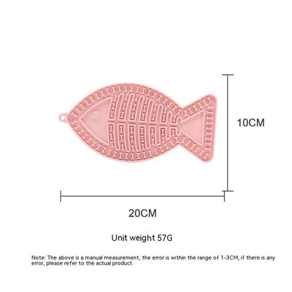 Fish-shaped Round Pet Silicone Snack Pad