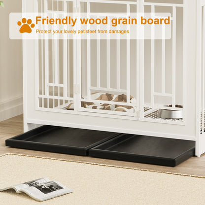 43.3 Inch Wooden Dog Crate Furniture With Divider And