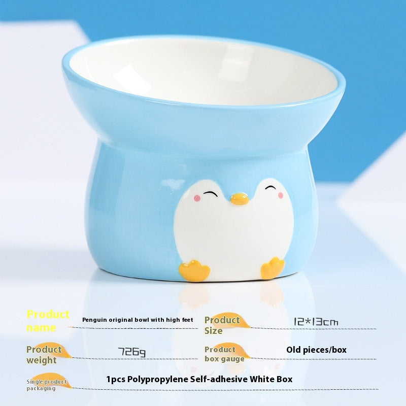Ergonomic Elevated Ceramic Cat Bowl for Healthy Dining 550ml