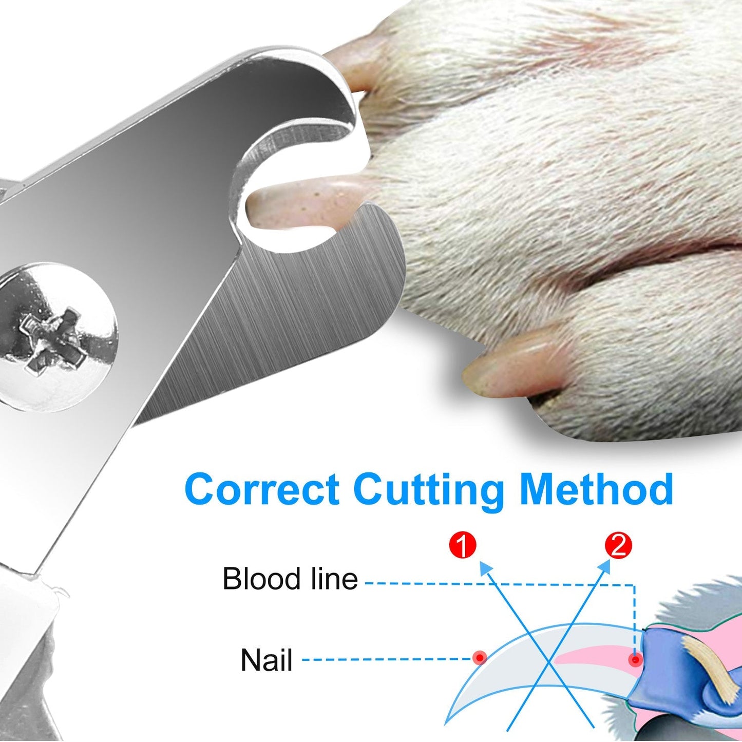 Dog Nail Clippers Pet Cat Nail Toe Trimmer Stainless Steel
