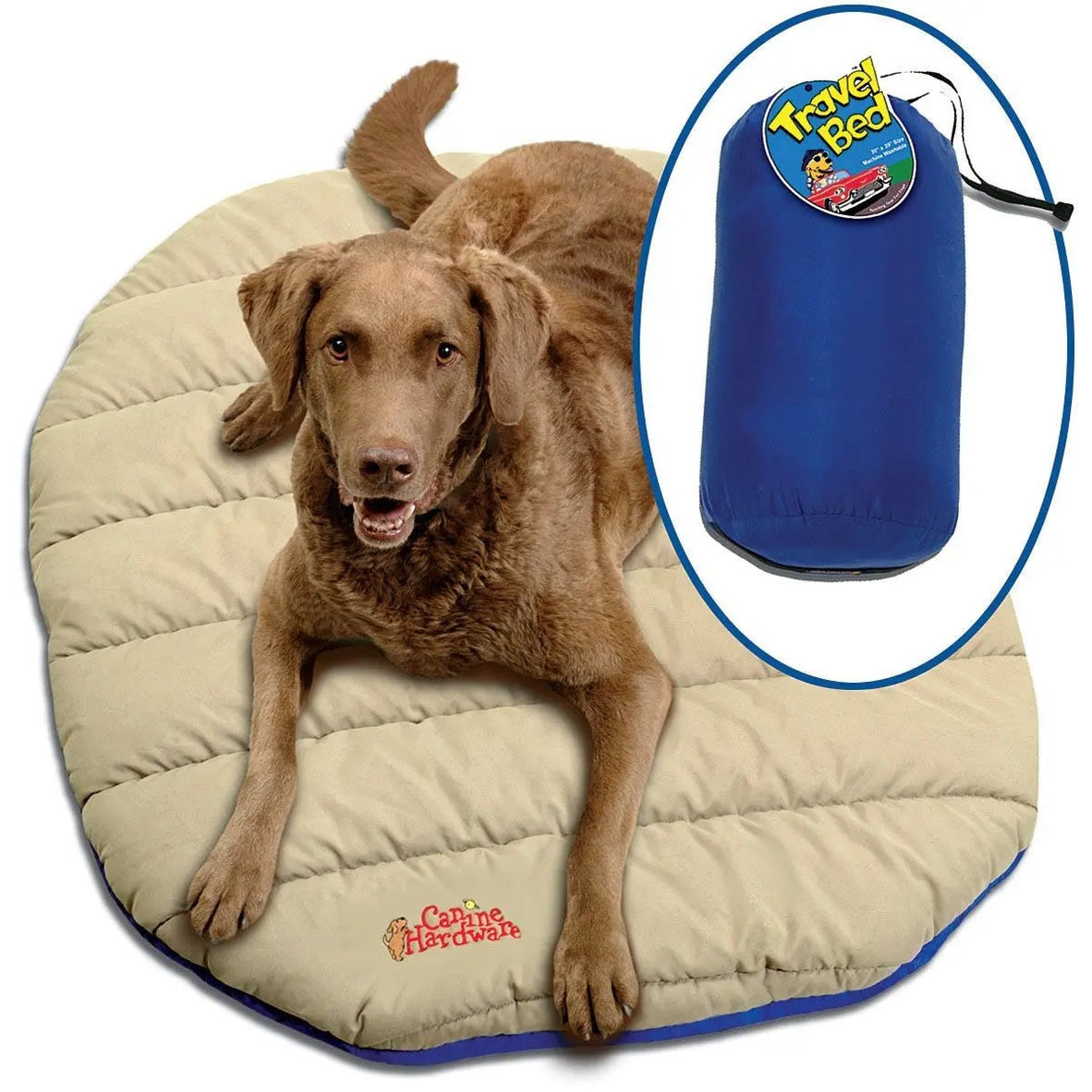 K9 Outdoors portable dog travel bed featuring a removable cover for easy cleaning and comfort for pets