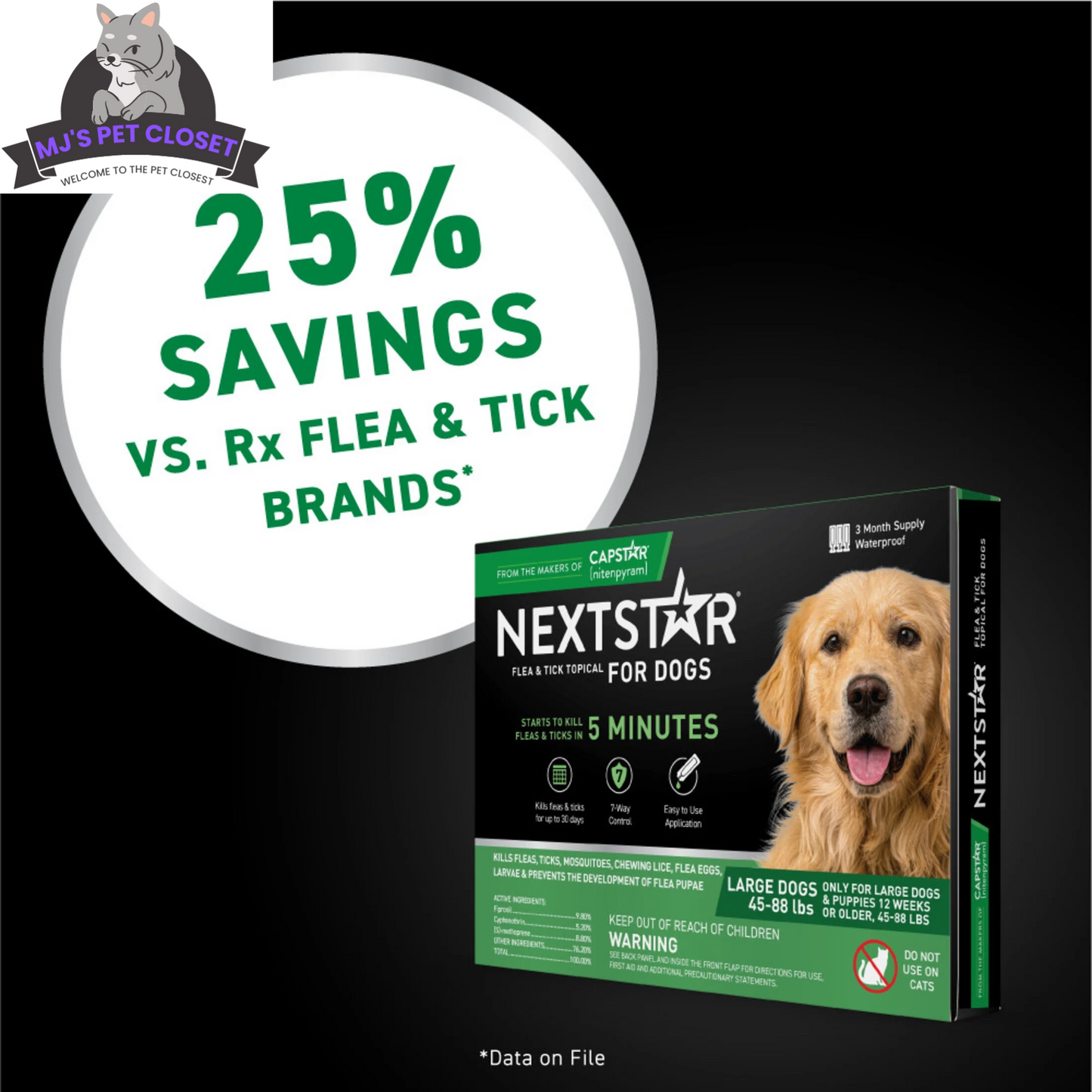 NextStar Flea & Tick Topical Treatment for Large Dogs 45-88 lbs, the best flea medicine for dogs 45-88 lbs.