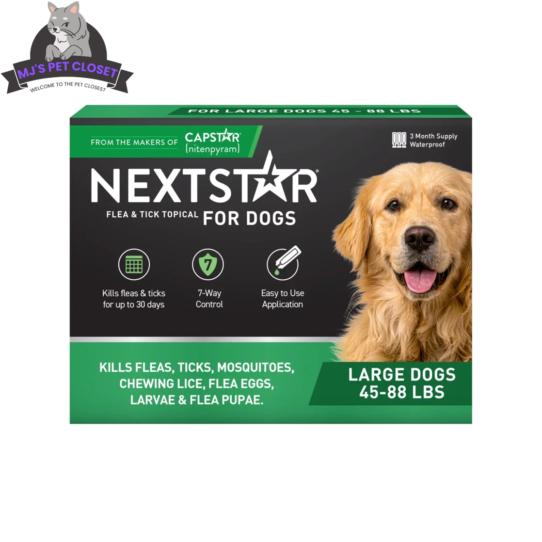 NextStar Flea and Tick Treatment for Large Dogs 45-88 lbs. The best flea medicine for dogs 45-88 lbs.