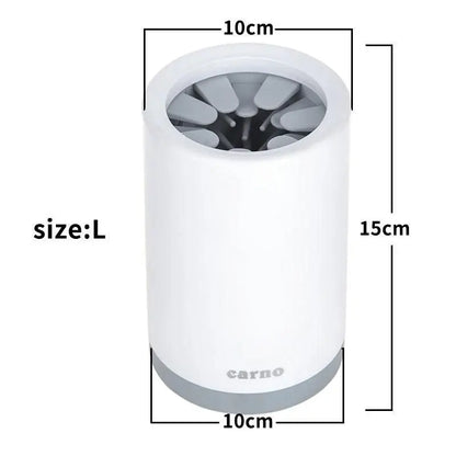 Purrfect Pet Kingdom Portable Paw Washer in white with soft silicone brushes and compact design