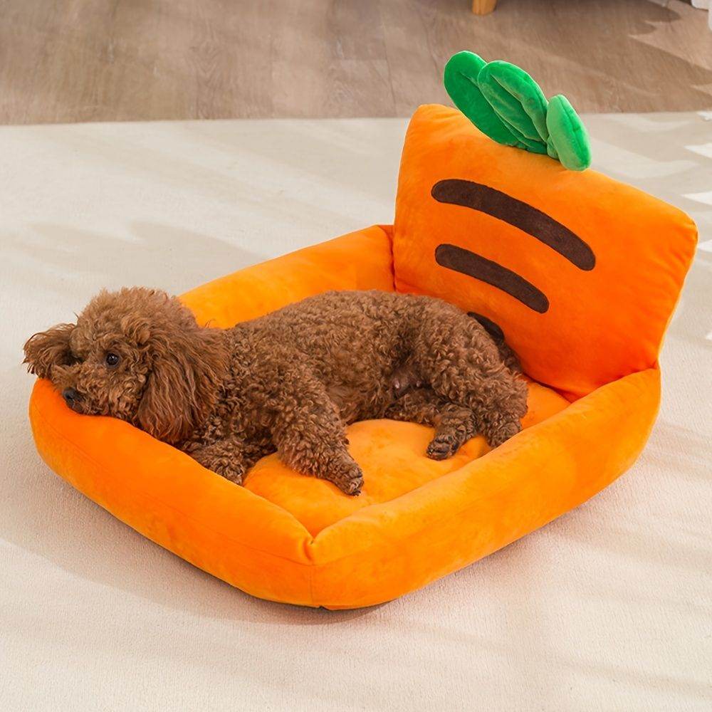 Purrfect Pet Kingdom Carrot Shaped Pet Bed for Cats Purrfect Pet Kingdom