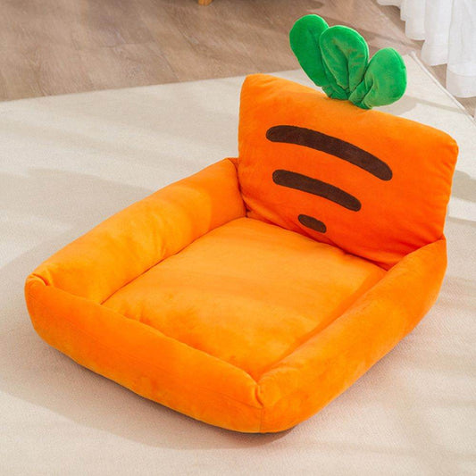 Purrfect Pet Kingdom Carrot Shaped Pet Bed for Cats Orange Purrfect Pet Kingdom