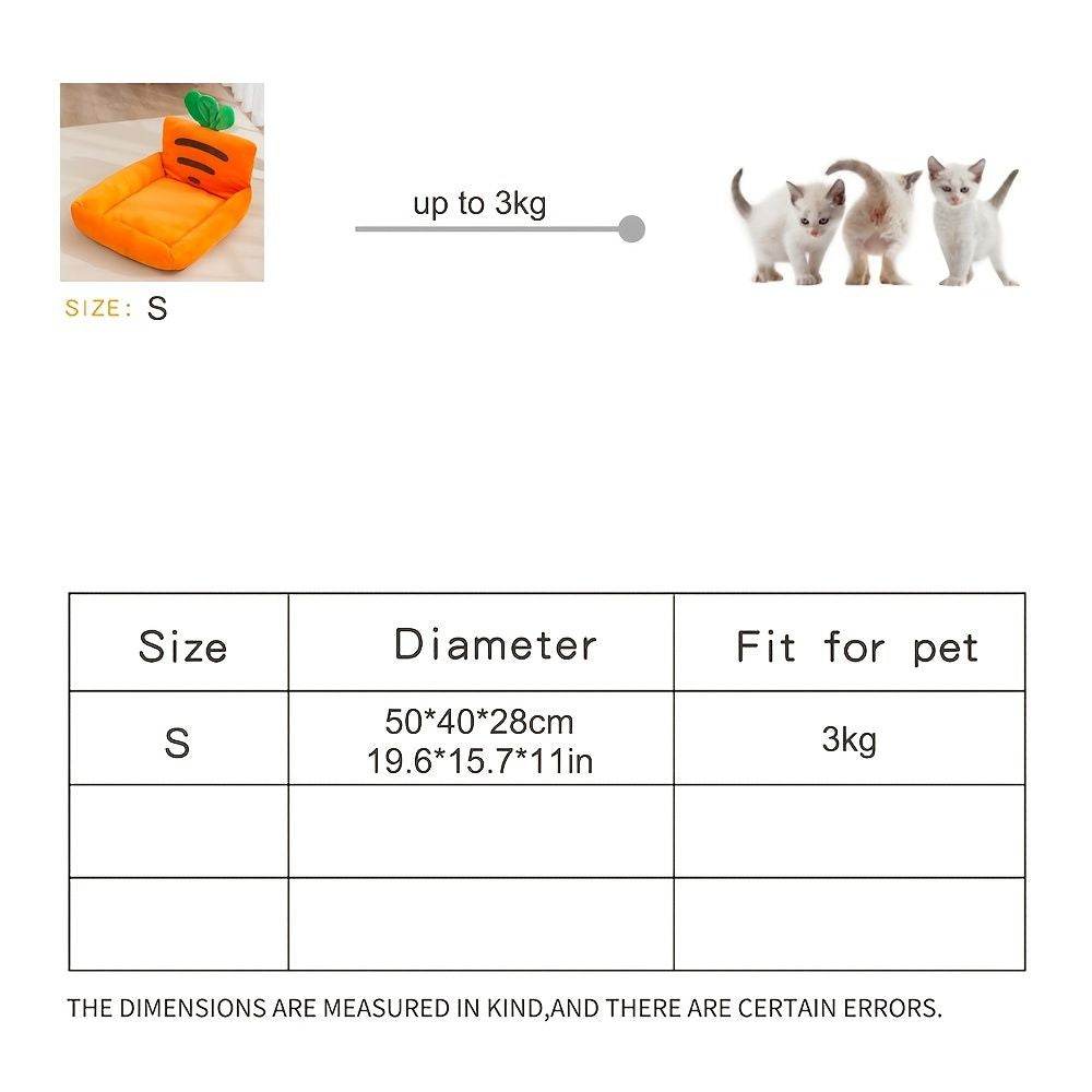 Purrfect Pet Kingdom Carrot Shaped Pet Bed for Cats Purrfect Pet Kingdom
