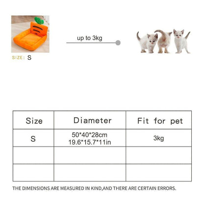 Purrfect Pet Kingdom Carrot Shaped Pet Bed for Cats Purrfect Pet Kingdom