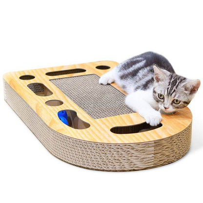 Purrfect Pet Kingdom cat activity pad for indoor cats with wooden frame and interactive holes