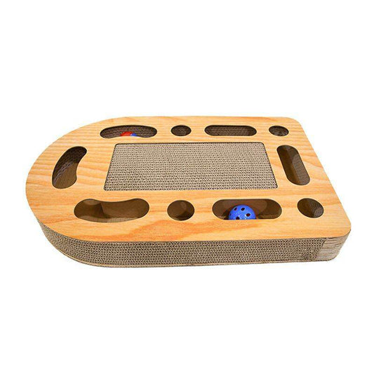 Purrfect Pet Kingdom Cat Scratcher with Catnip Activity Pad for Indoor Cats yellow Purrfect Pet Kingdom