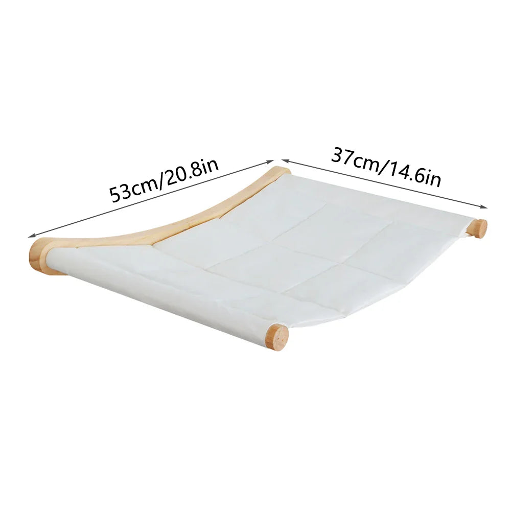 Tail Chasers Cat Climbing Shelves for Wall with Soft Fabric and Wooden Frame, 53cm by 37cm