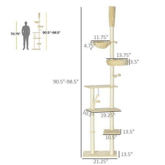 Purrfect Pet Kingdom Cat Climbing Tower with Multiple Levels Purrfect Pet Kingdom