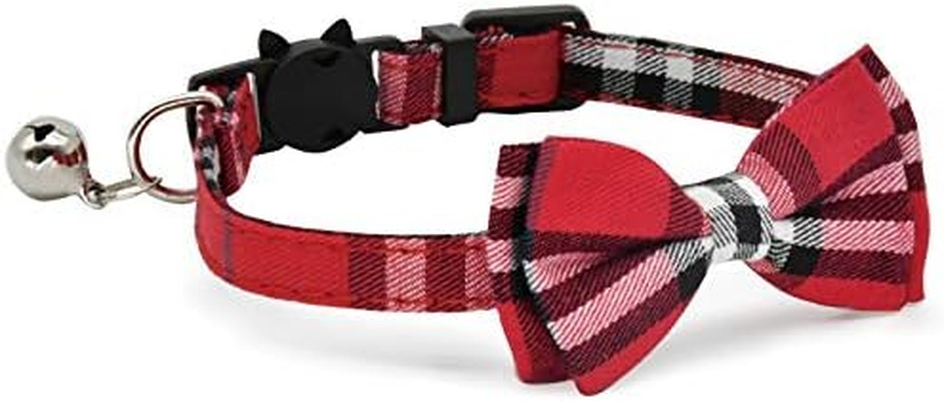 Purrfect Pet Kingdom cat collar 2 pack plaid bow tie in red and black for stylish cats