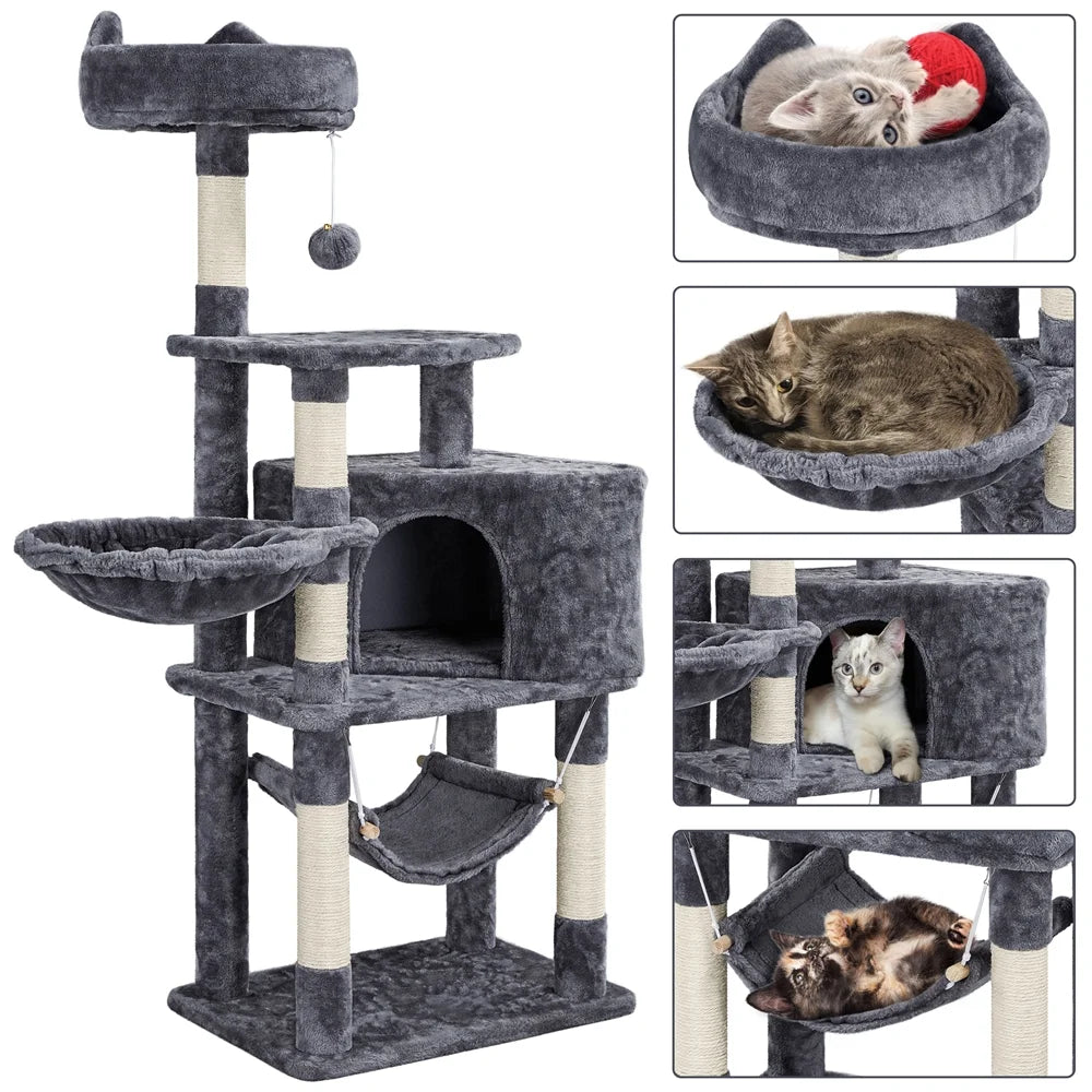 55 inch cat condo playground from Purrfect Pet Kingdom with cozy resting spots and interactive toys