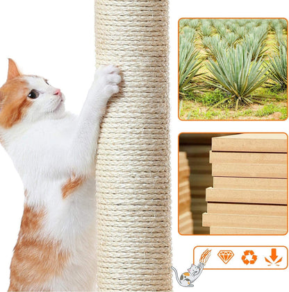 MJ's Pet Closet Cat Condo Scratching Post with Natural Sisal for Cats to Claw and Play
