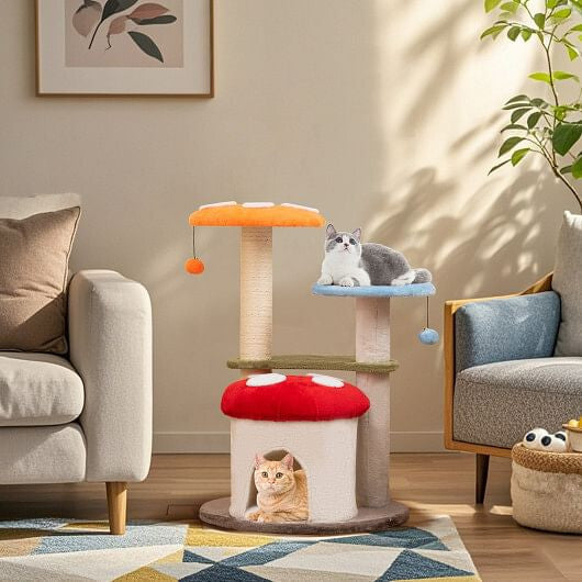Tail Chasers Cat Condo with Scratching Post featuring cozy hideaway and playful design for cats