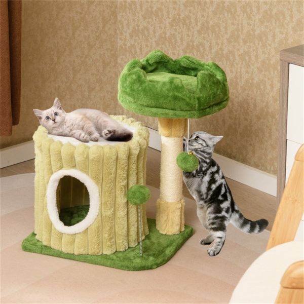 Purrfect Pet Kingdom Cat Condo with Sisal Post and Toys Purrfect Pet Kingdom
