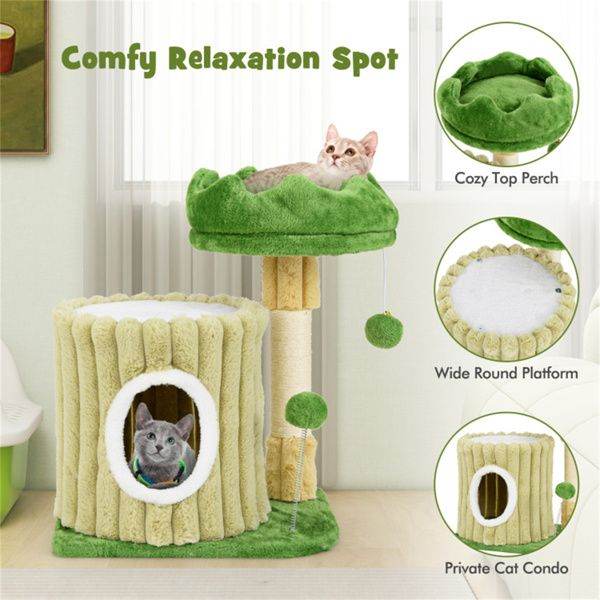 Purrfect Pet Kingdom Cat Condo with Sisal Post and Toys Purrfect Pet Kingdom