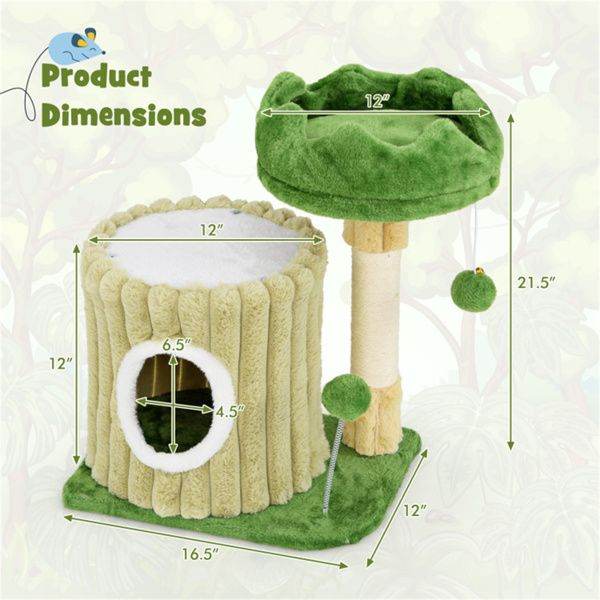 Purrfect Pet Kingdom Cat Condo with Sisal Post and Toys Purrfect Pet Kingdom