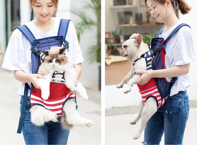 Furr Baby Gifts Cat Dog Carrier Front Backpack in green and blue, perfect for pet travel, featured in Shopify Collective.