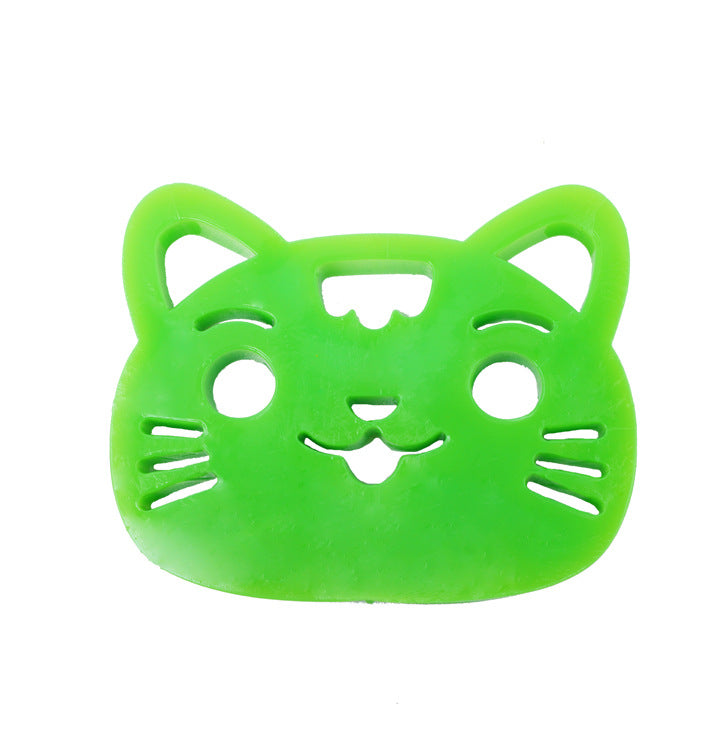 Green cat-shaped hair remover brush for cat dog clothes hair remover brush use