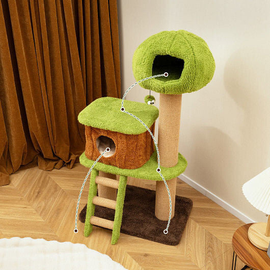 Tail Chasers Cat Tree with Multi-Level Design, Ideal cat furniture for large cats